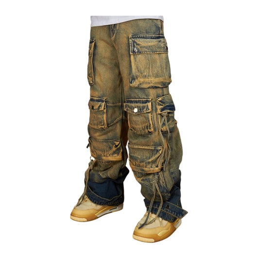 Politics "Cunningham" Baggy Denim — Dark Vintage Blue, view 2