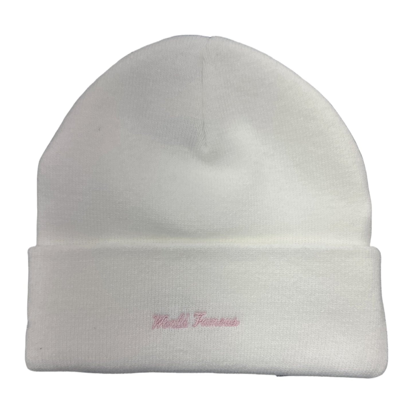 Supreme x New Era Box Logo Beanie — White/Pink, view 2