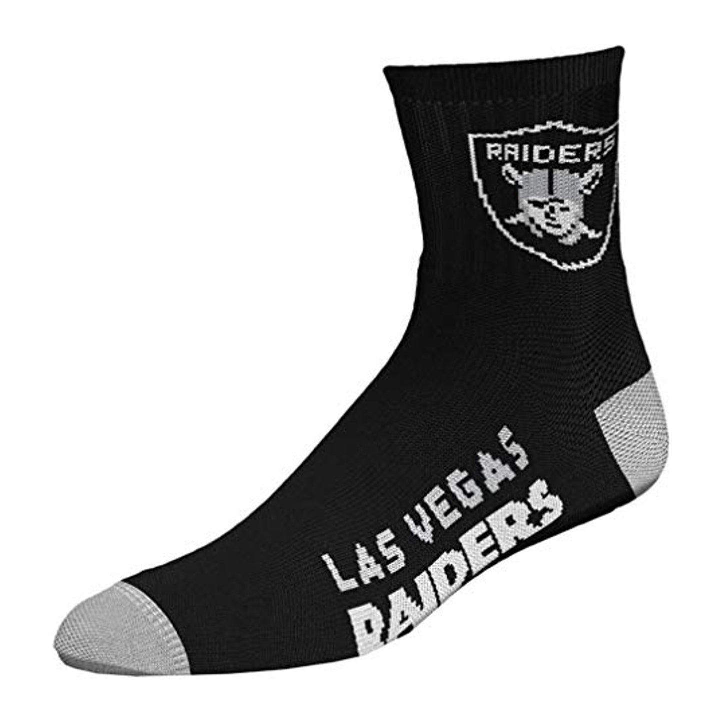 For Bare Feet Las Vegas Raiders Quarter Sock — Black