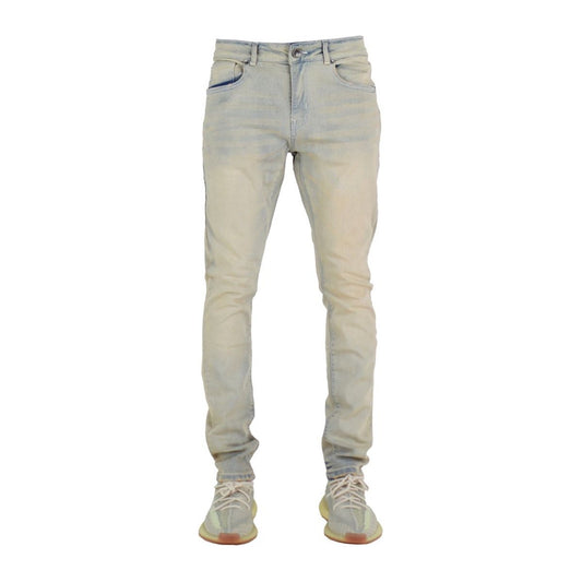 Focus 5244 Premium Clean Slim Denim — Khaki Vintage Wash, view 2