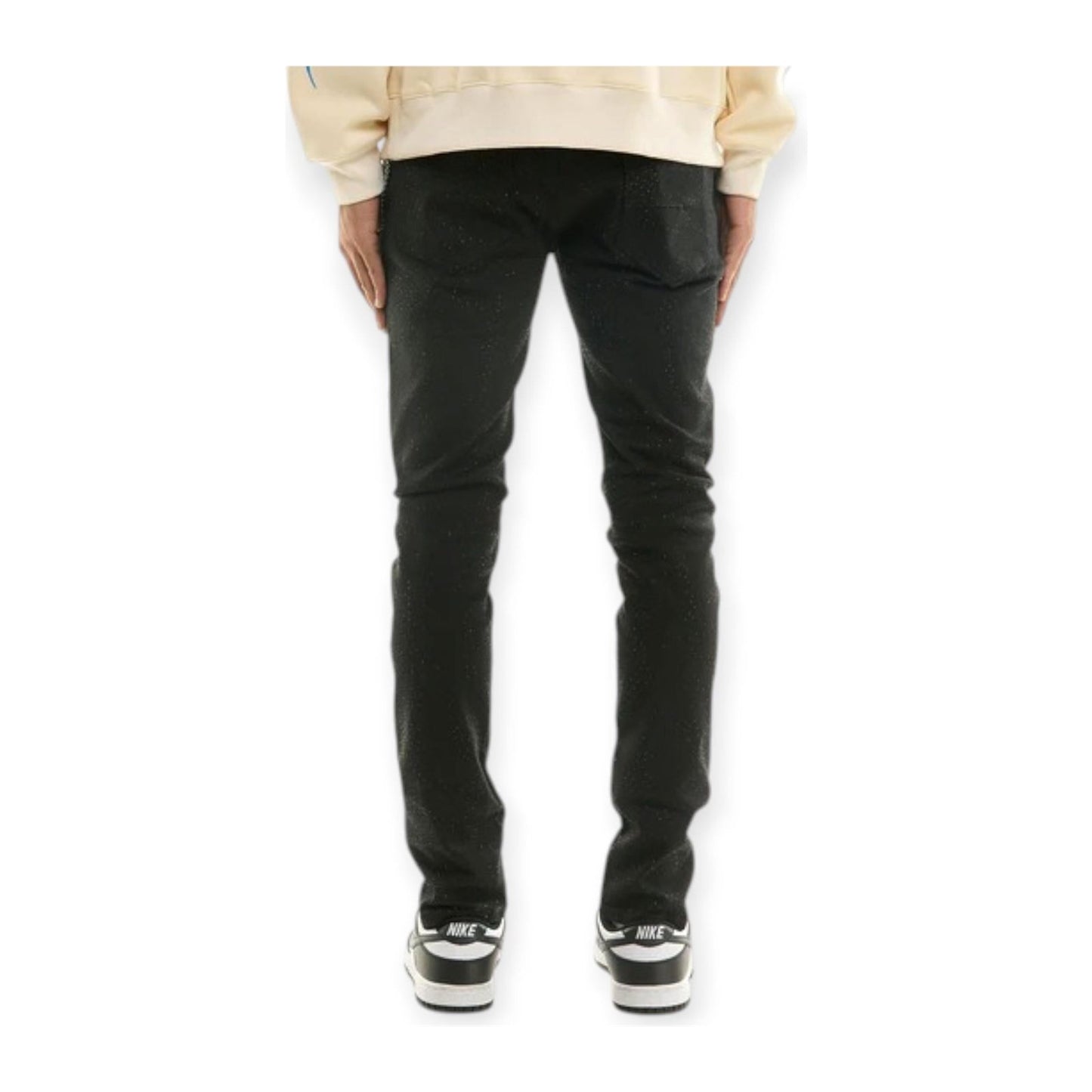 KDNK Rhinestone Skinny Jean — Jet Black, view 6