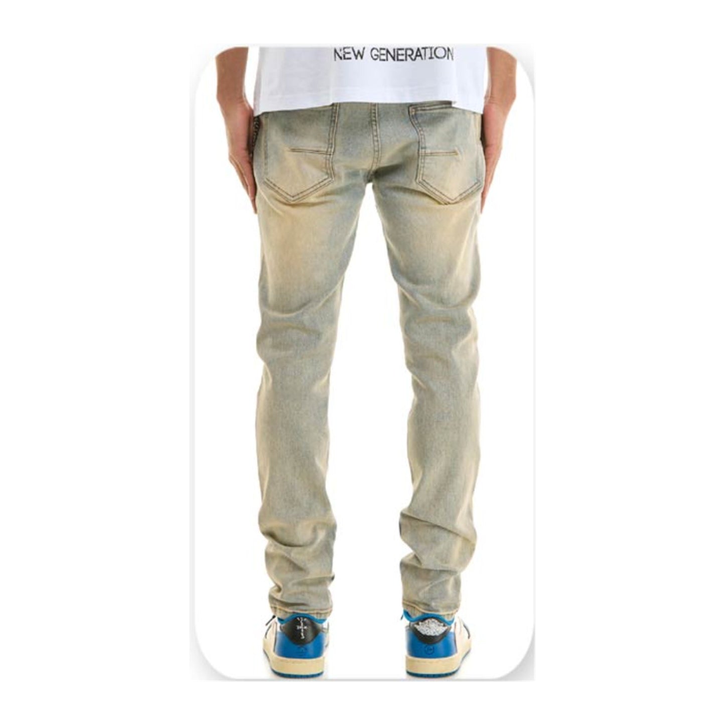 KDNK 3D Print Skinny Jean — Blue, view 4