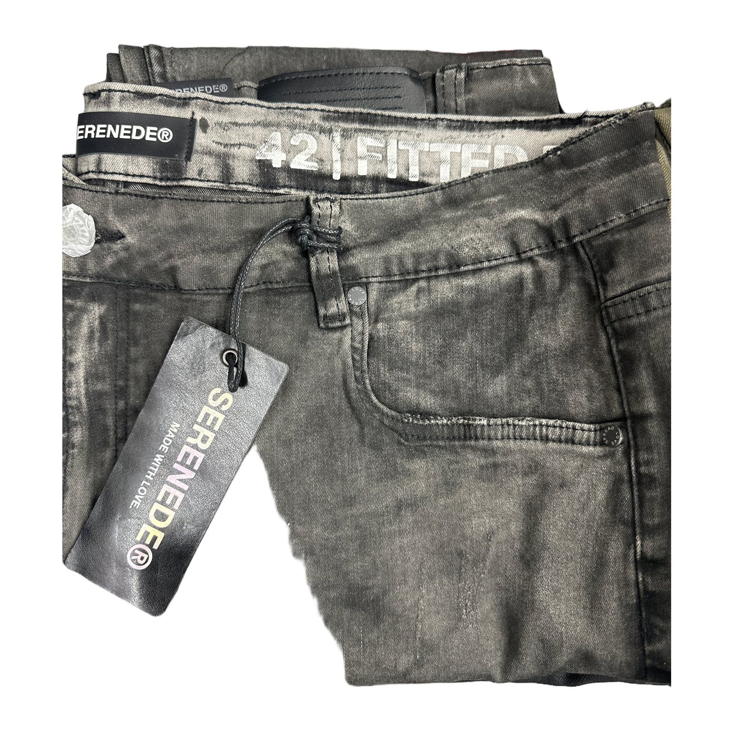 Serenede Fitted Jean — Coated Black