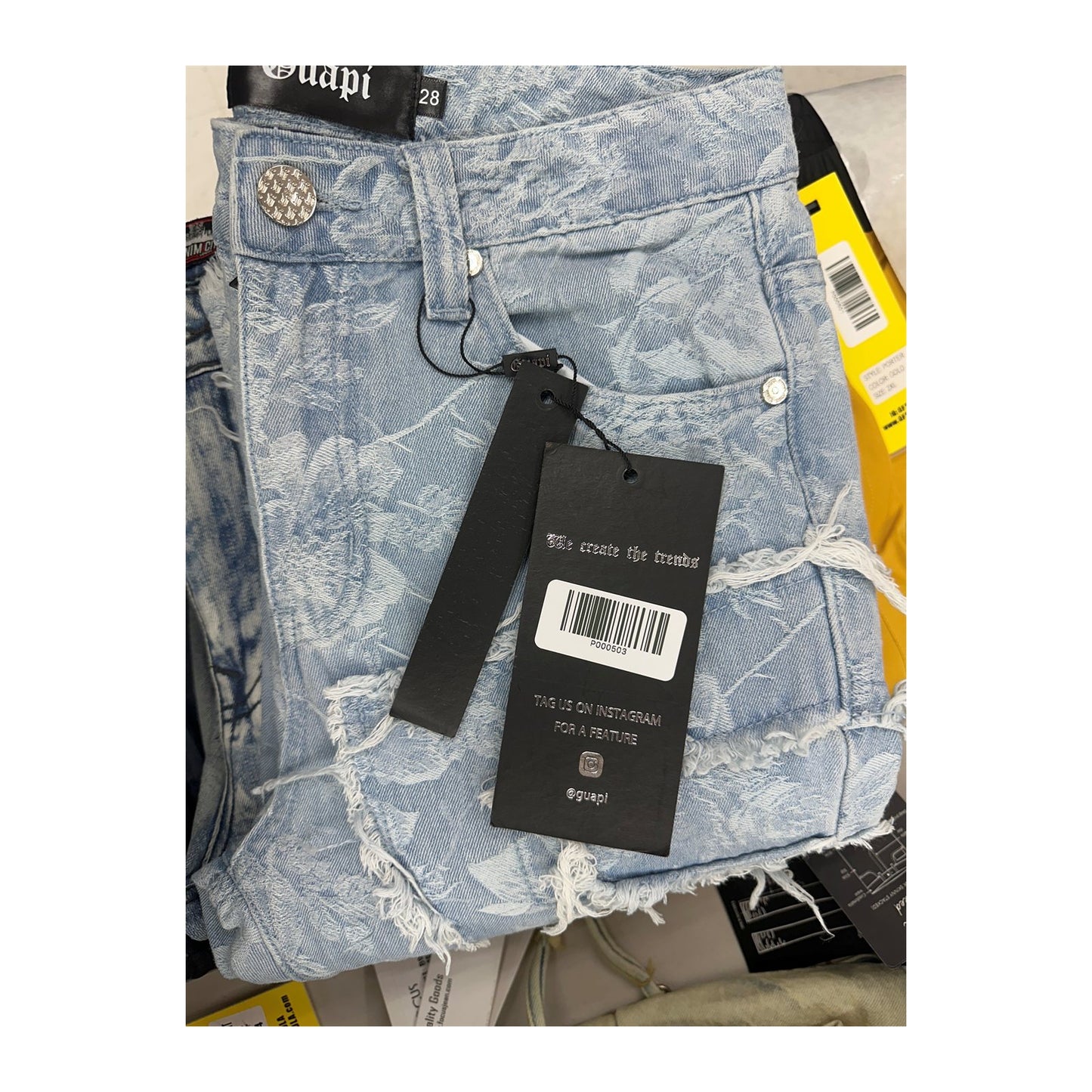GUAPI Distressed Flare Denim — Blue