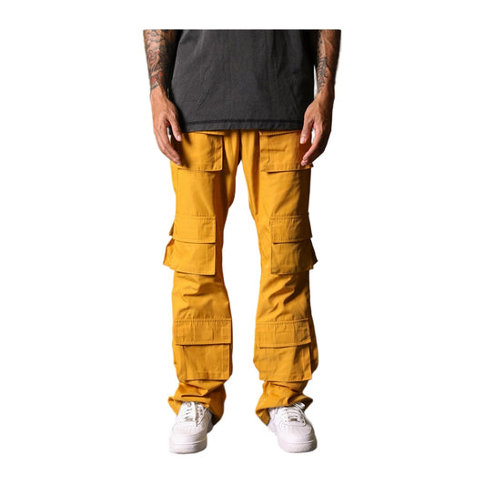 GFTD LA Porter Stacked Cargo Pant — Gold, view 2