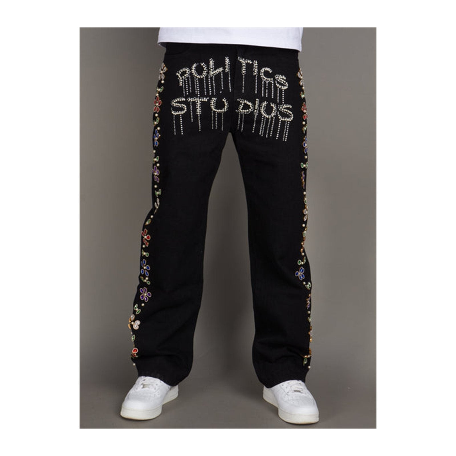 Politics "Quin 385" Embellished Jean — Jet Black, view 3