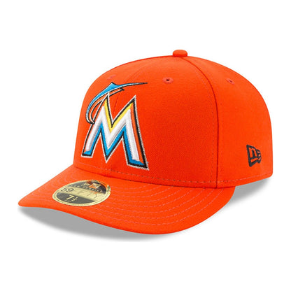 New Era Miami Marlins Authentic Collection Road 59FIFTY Fitted — Orange