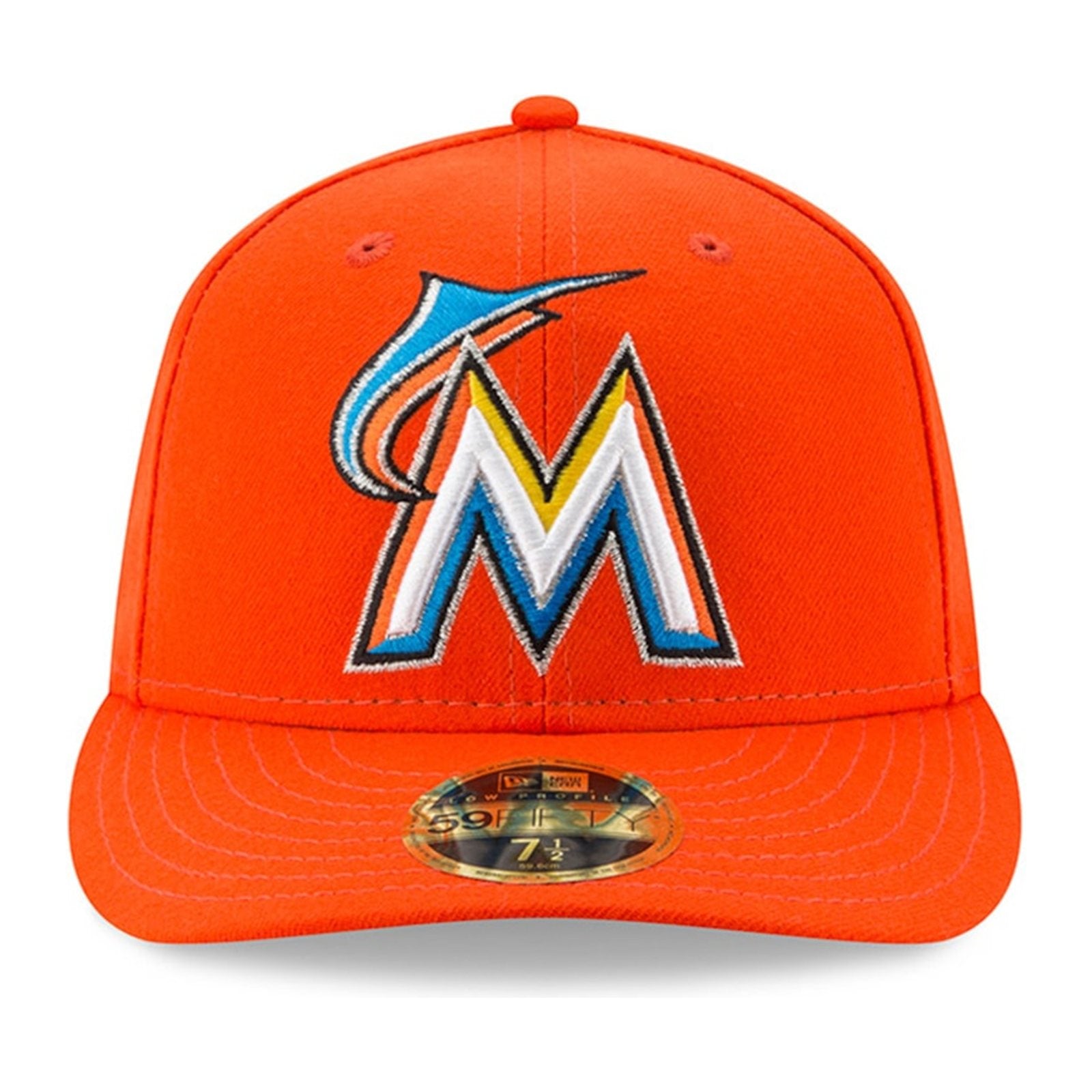 New Era Miami Marlins Authentic Collection Road 59FIFTY Fitted — Orange, view 2