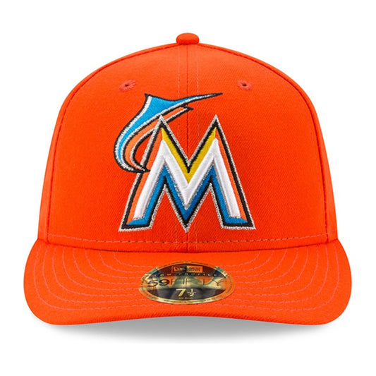 New Era Miami Marlins Authentic Collection Road 59FIFTY Fitted — Orange, view 2