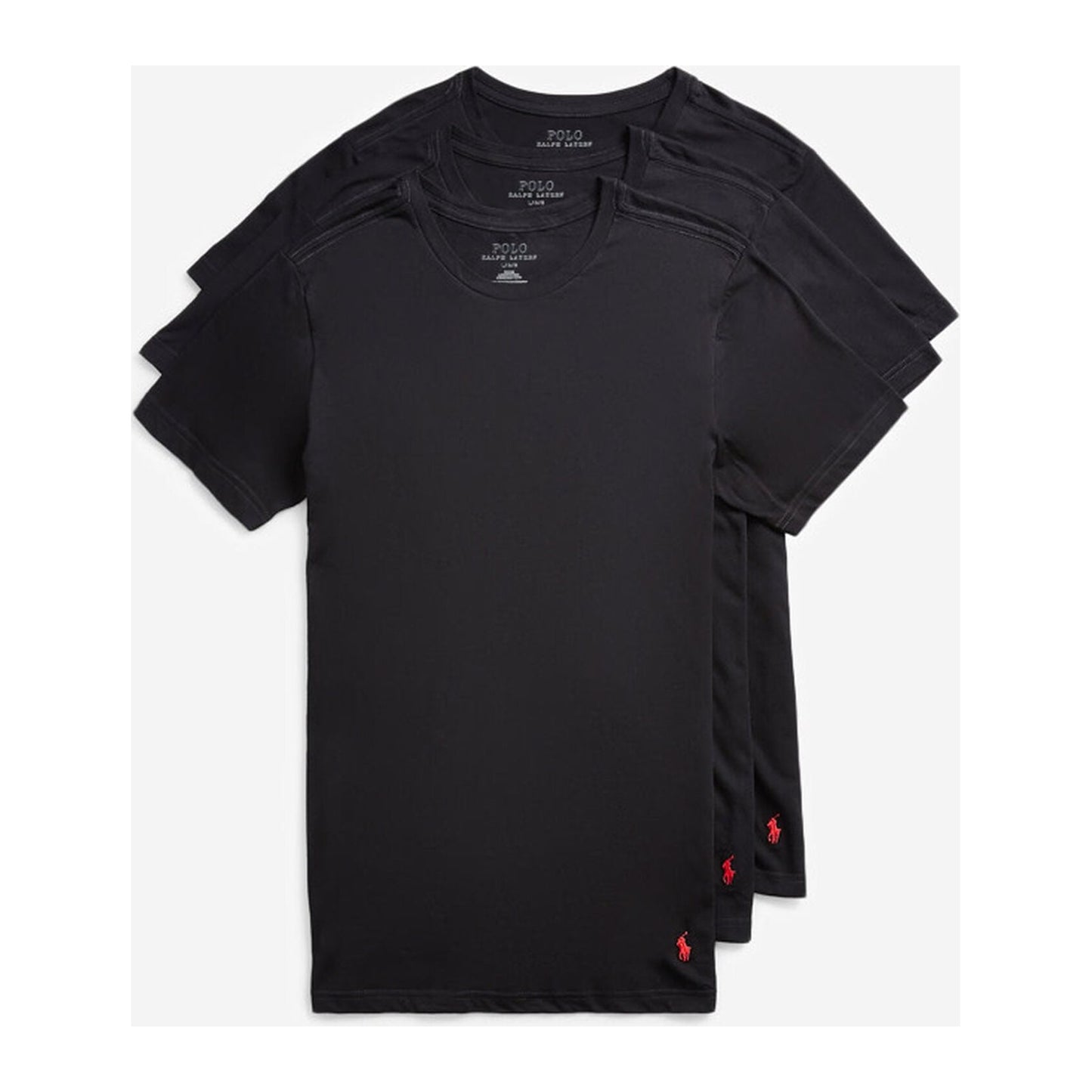 Polo Ralph Lauren Slim Fit Crew Tee 3-Pack — Black