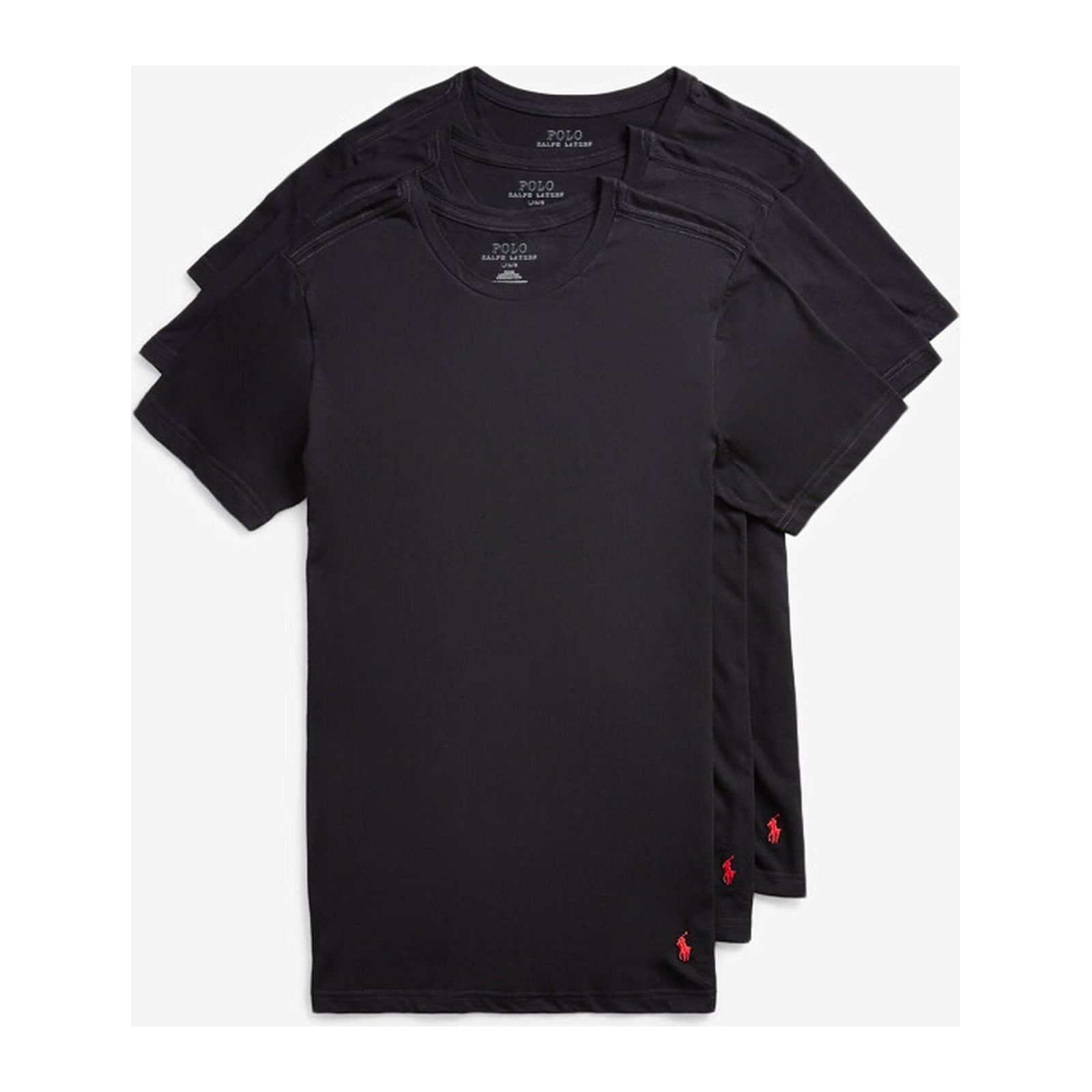 Polo Ralph Lauren Slim Fit Crew Tee 3-Pack — Black