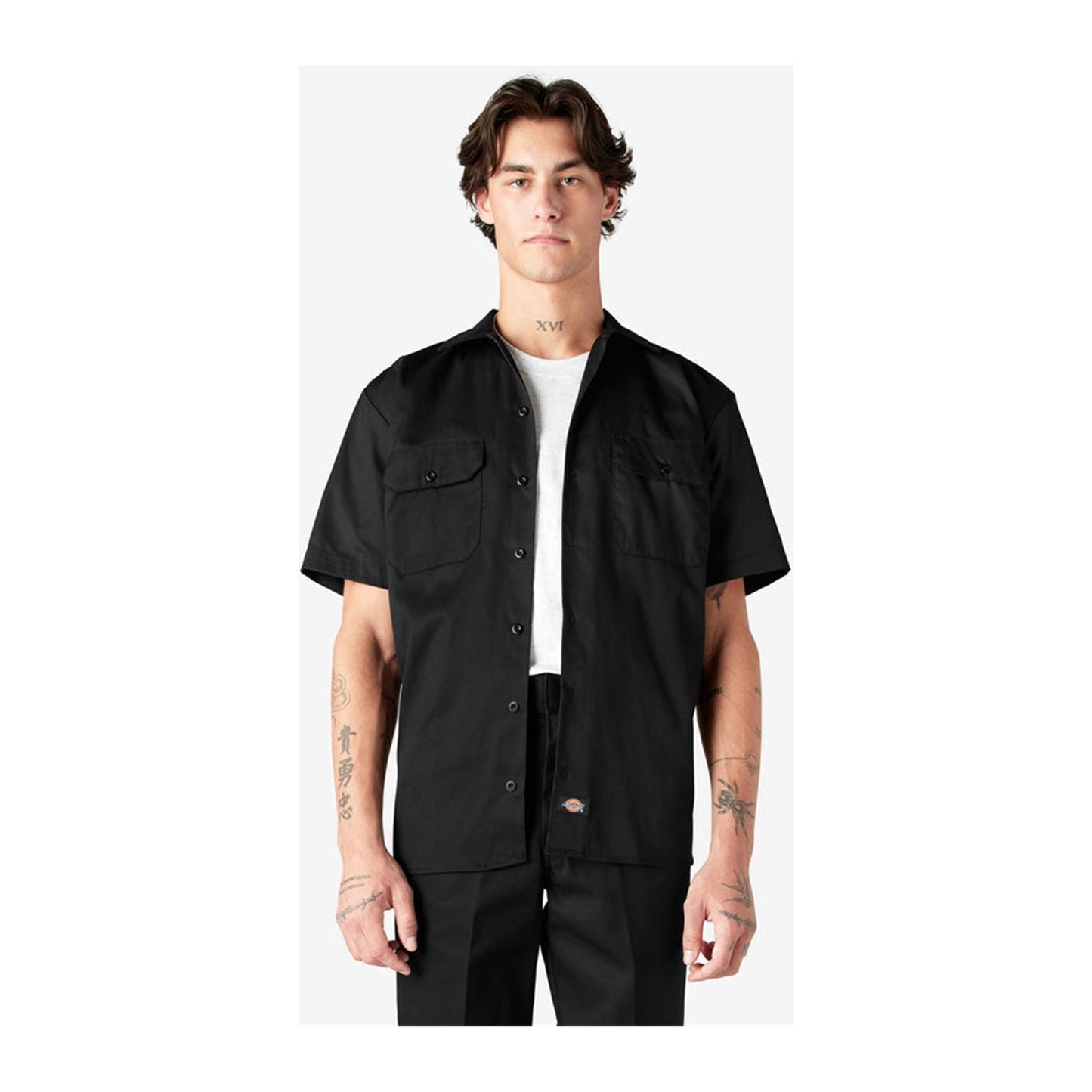 Dickies 1574 Short Sleeve Work Shirt — Black, view 3