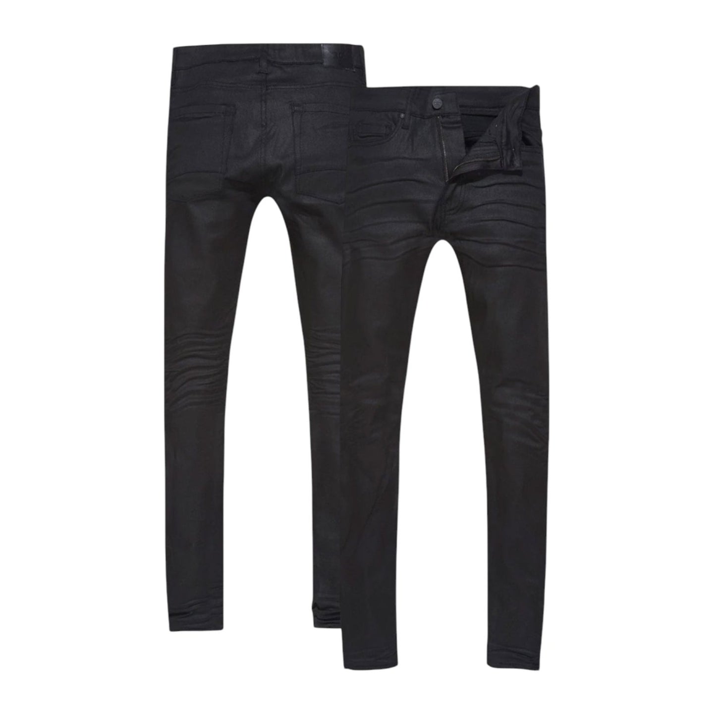 Jordan Craig Martin No-Shred Skinny Jean — Jet Black Coated, view 2