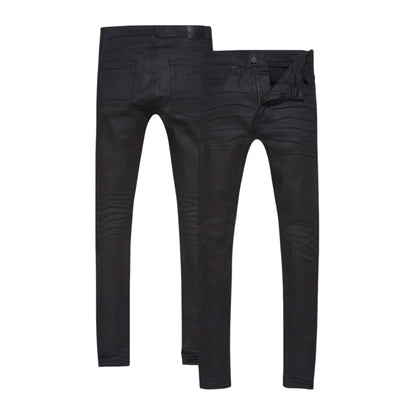 Jordan Craig Martin No-Shred Skinny Jean — Jet Black Coated, view 2