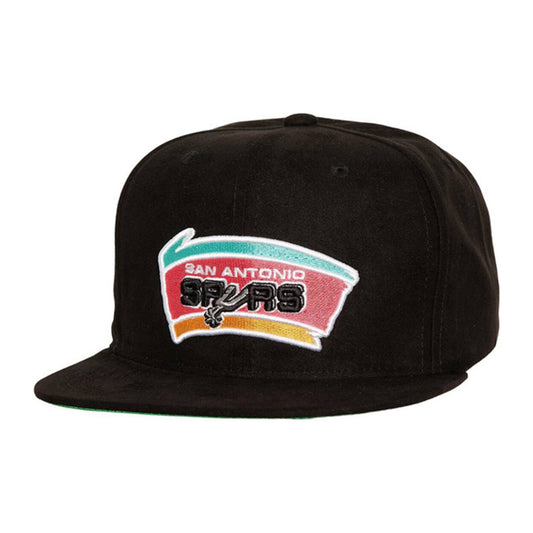 Mitchell & Ness San Antonio Spurs Sweet Suede Snapback — Black
