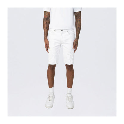Smoke Rise Essential Denim Short — White, view 3