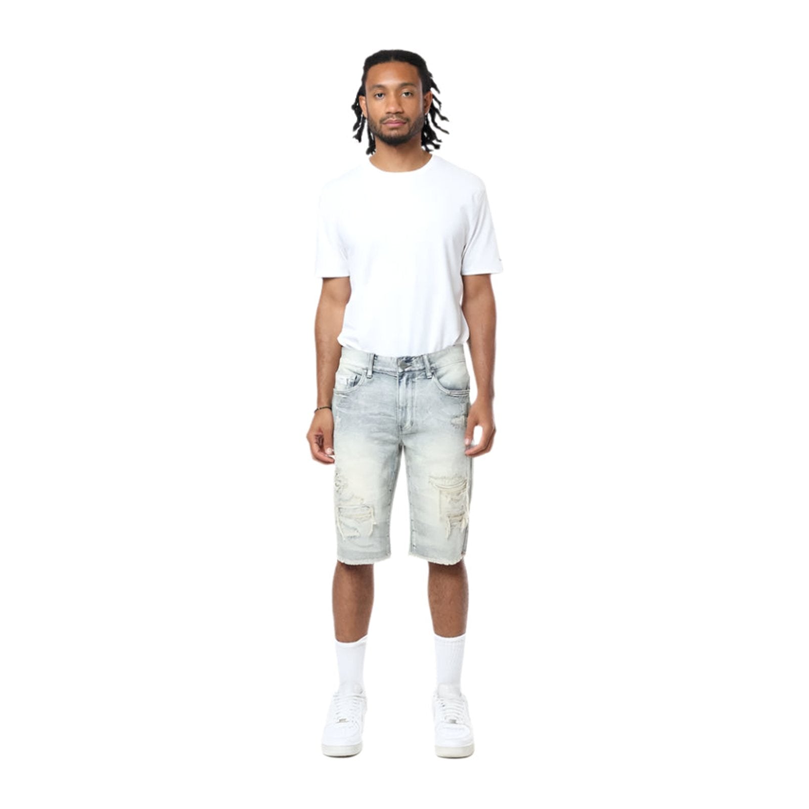Smoke Rise Essential Denim Short — Coastal Blue, view 2