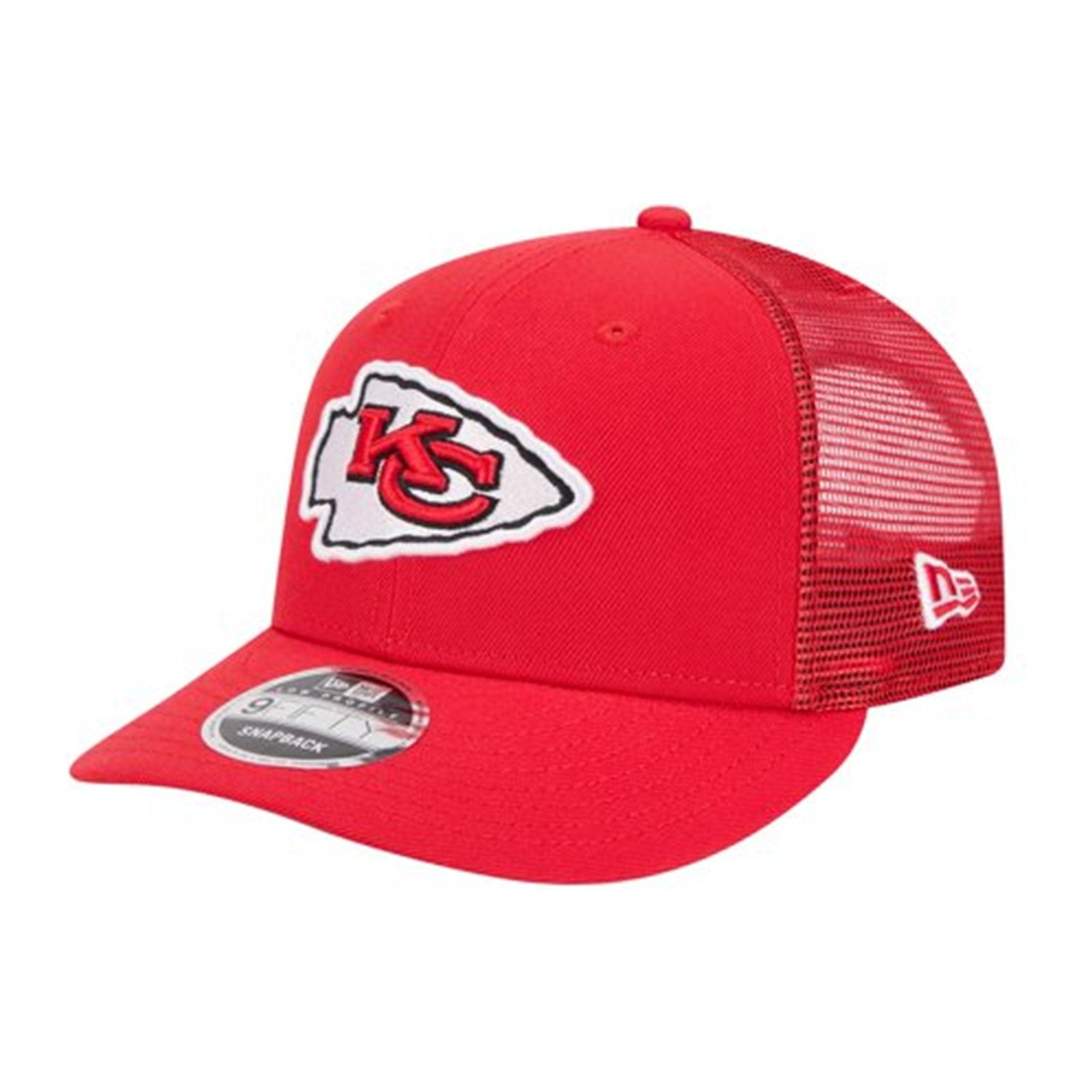 New Era Kansas City Chiefs Low Profile 9FIFTY Trucker Snapback — Red