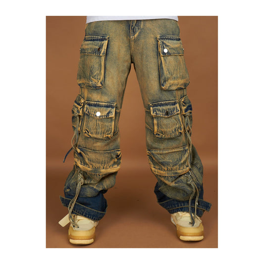 Politics "Cunningham" Baggy Denim — Dark Vintage Blue