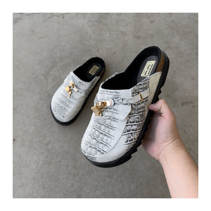 Bravest Studios Bag Clog — White Snakeskin