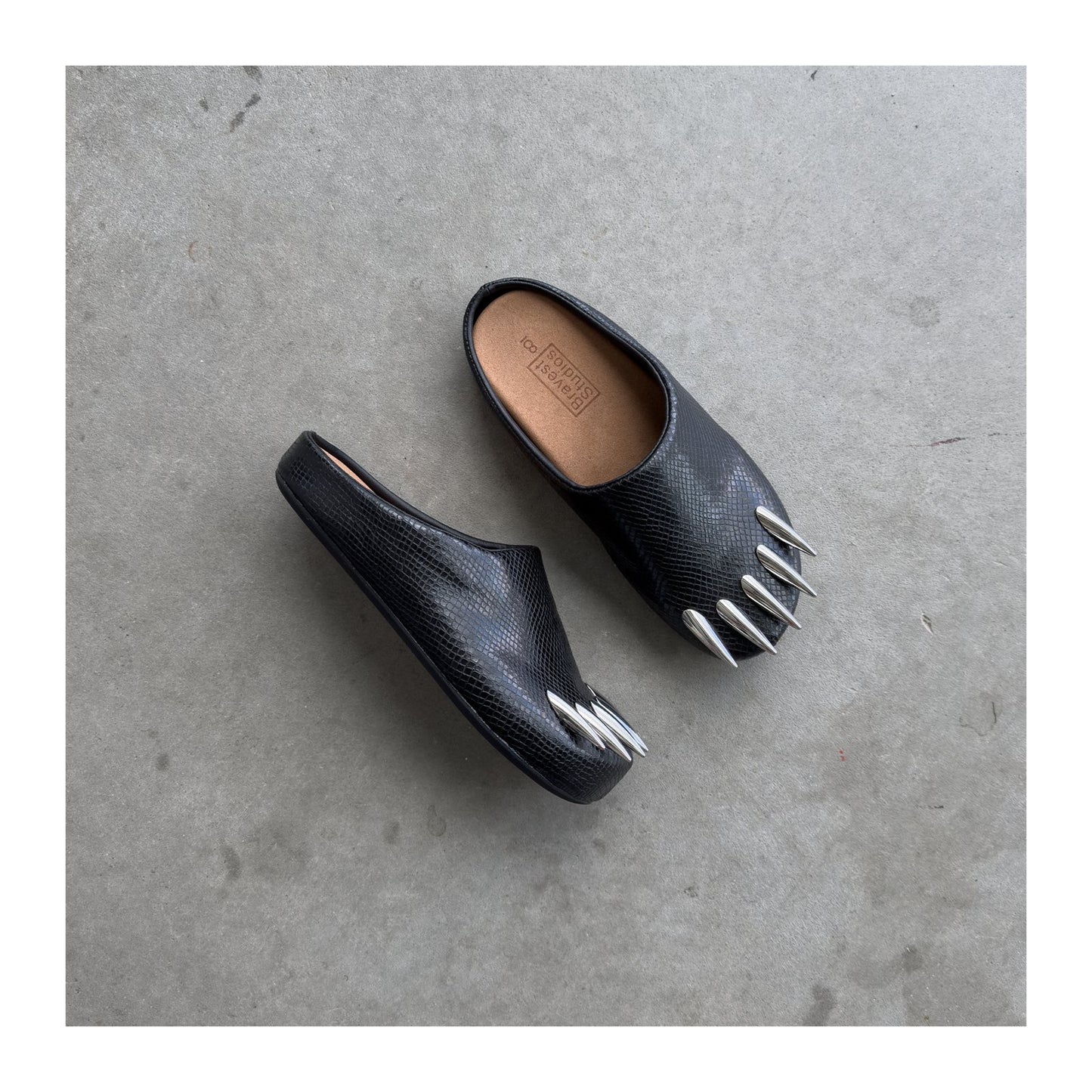 Bravest Studios Snakeskin Claw Mule — Black