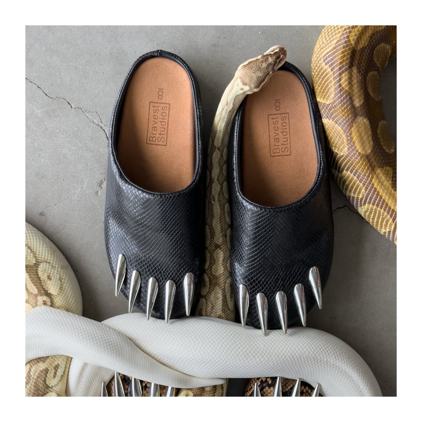 Bravest Studios Snakeskin Claw Mule — Black