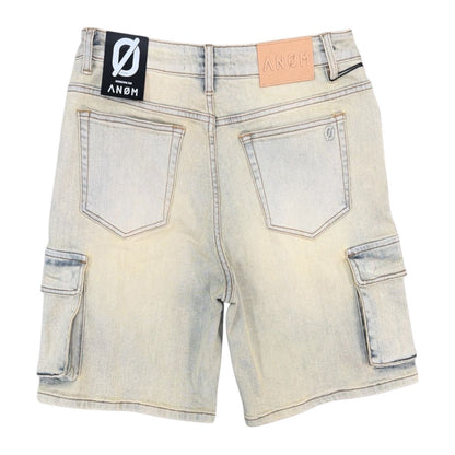 ANOM Yazan Cargo Denim Short — Light Vintage Wash, view 2
