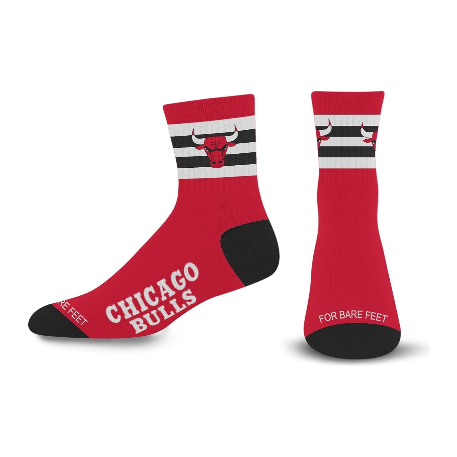 For Bare Feet Chicago Bulls 5-Stripe Logo Quarter Sock