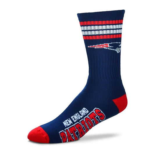 New England Patriots 4-Stripe Deuce Crew Sock — Navy