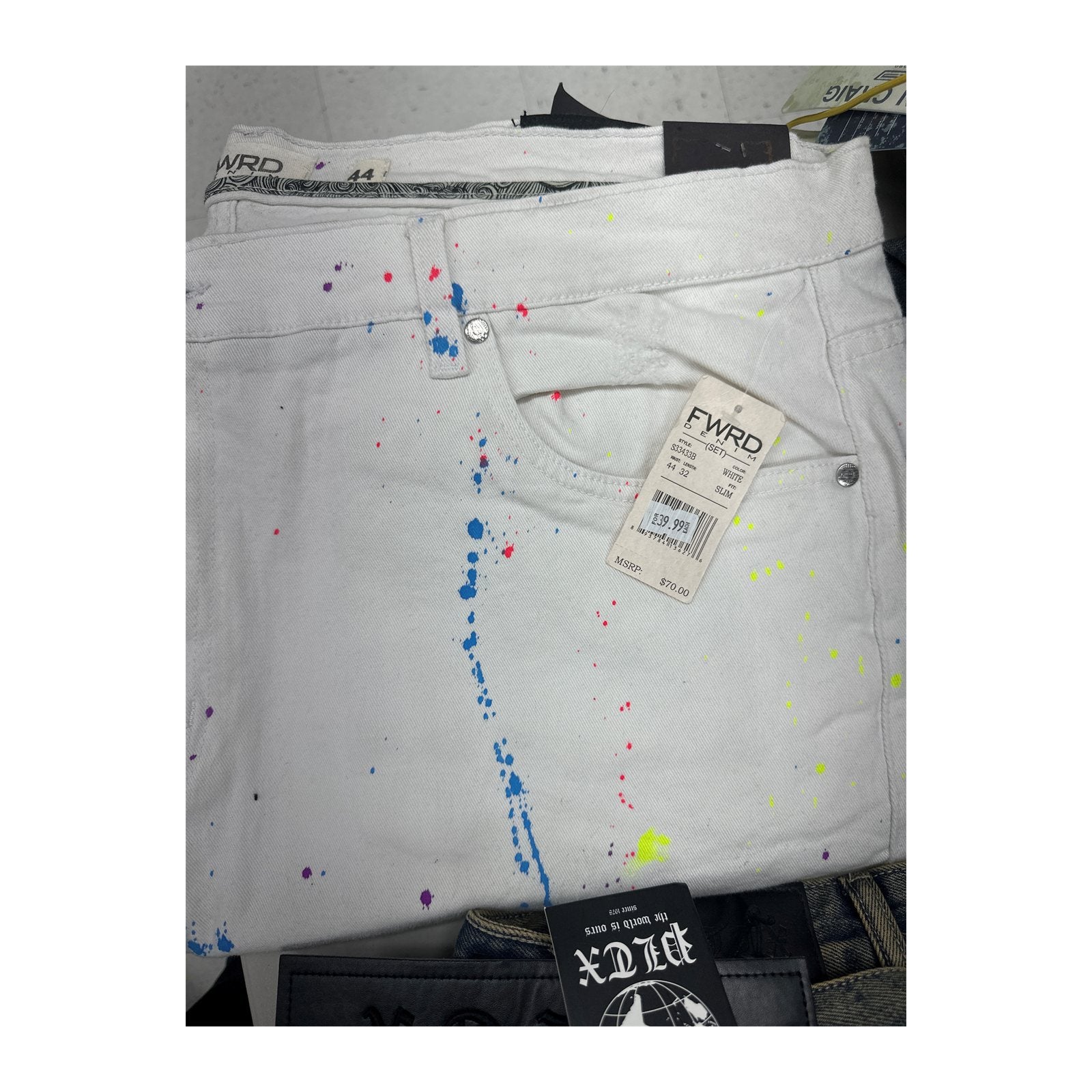 FWRD Denim Paint Splatter Jean — White