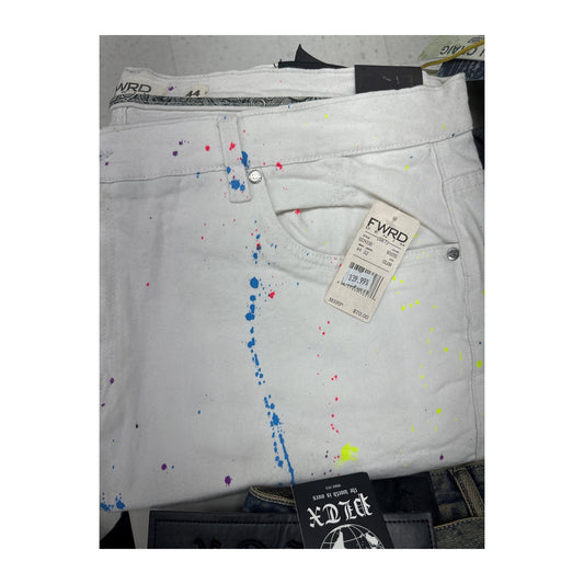 FWRD Denim Paint Splatter Jean — White