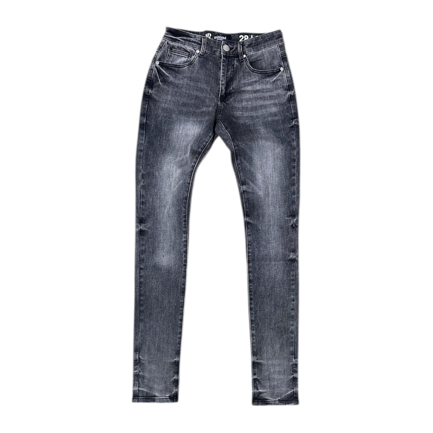 Ransom London "Graphite" Denim — Dark Grey Wash, view 7