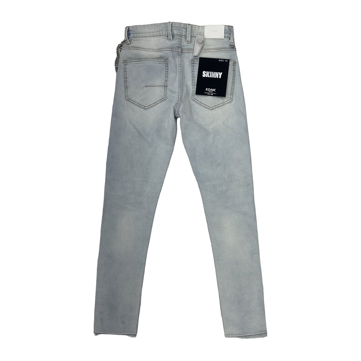 KDNK Laser Etch Skinny Jean — Light Blue, view 2