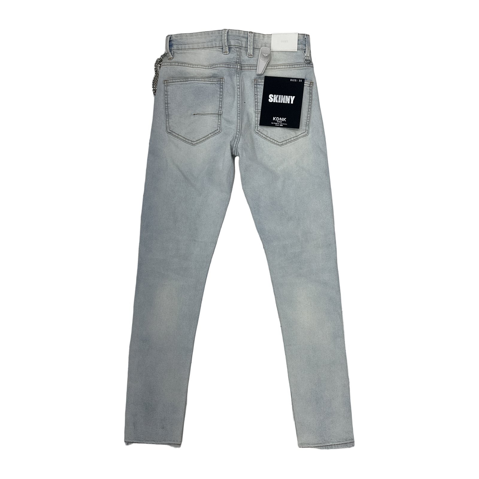 KDNK Laser Etch Skinny Jean — Light Blue, view 2