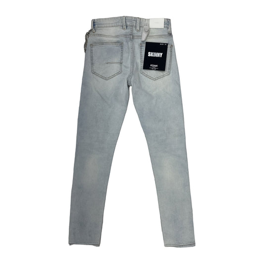 KDNK Laser Etch Skinny Jean — Light Blue, view 2