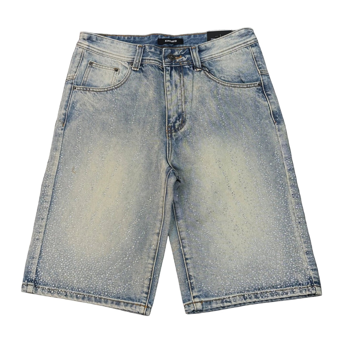 Kindred Washed Rhinestone Short — Light Blue