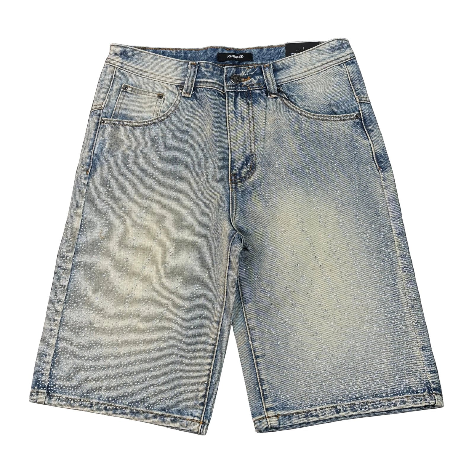 Kindred Washed Rhinestone Short — Light Blue