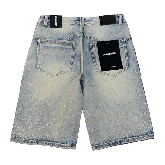 Kindred Washed Rhinestone Short — Light Blue, view 2