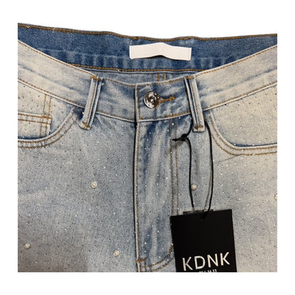 KDNK Blue Pearl Rhinestone Short — Light Blue, view 6