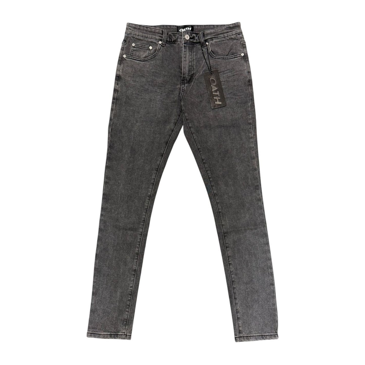 OATH "Runyon" Jean — Grey Acid Wash