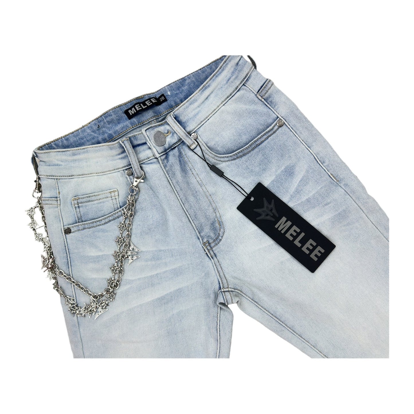 Melee Chain Jean — Light Ice Blue, view 5