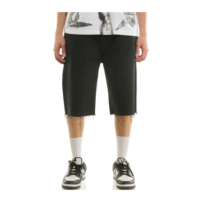KDNK Rhinestone Jean Short — Black, view 3
