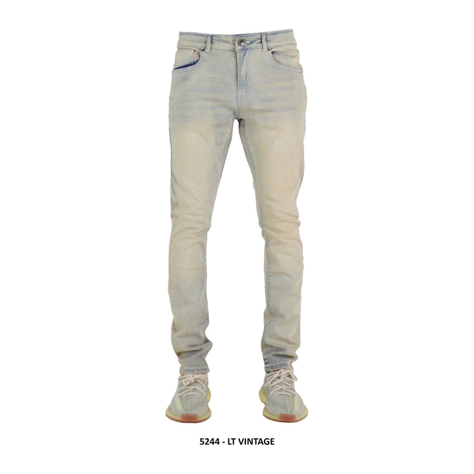 Focus 5244 Premium Clean Slim Denim — Khaki Vintage Wash, view 4