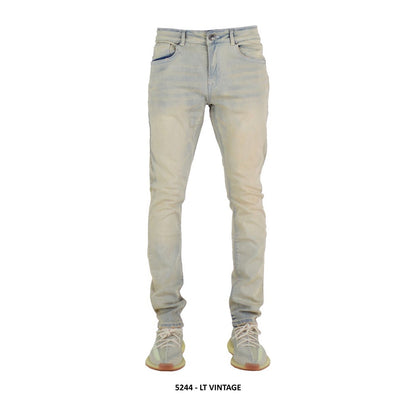 Focus 5244 Premium Clean Slim Denim — Khaki Vintage Wash, view 8
