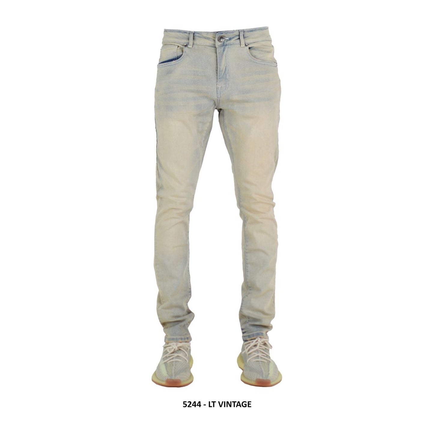 Focus 5244 Premium Clean Slim Denim — Khaki Vintage Wash, view 10