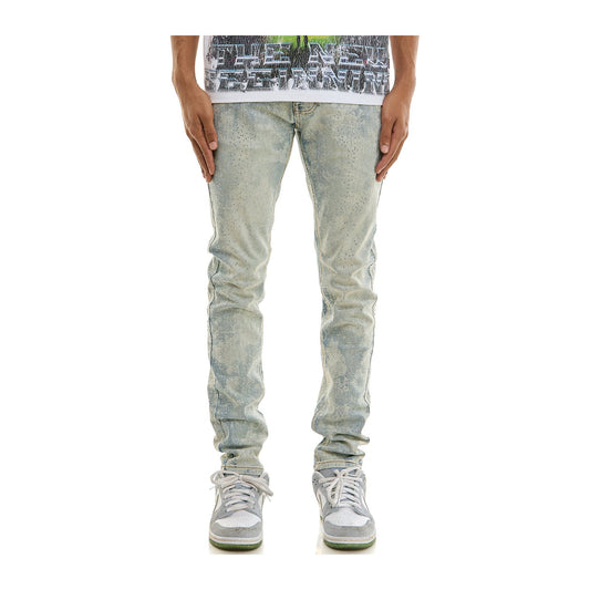 KDNK Frost Rhinestone Skinny Jean — Light Blue