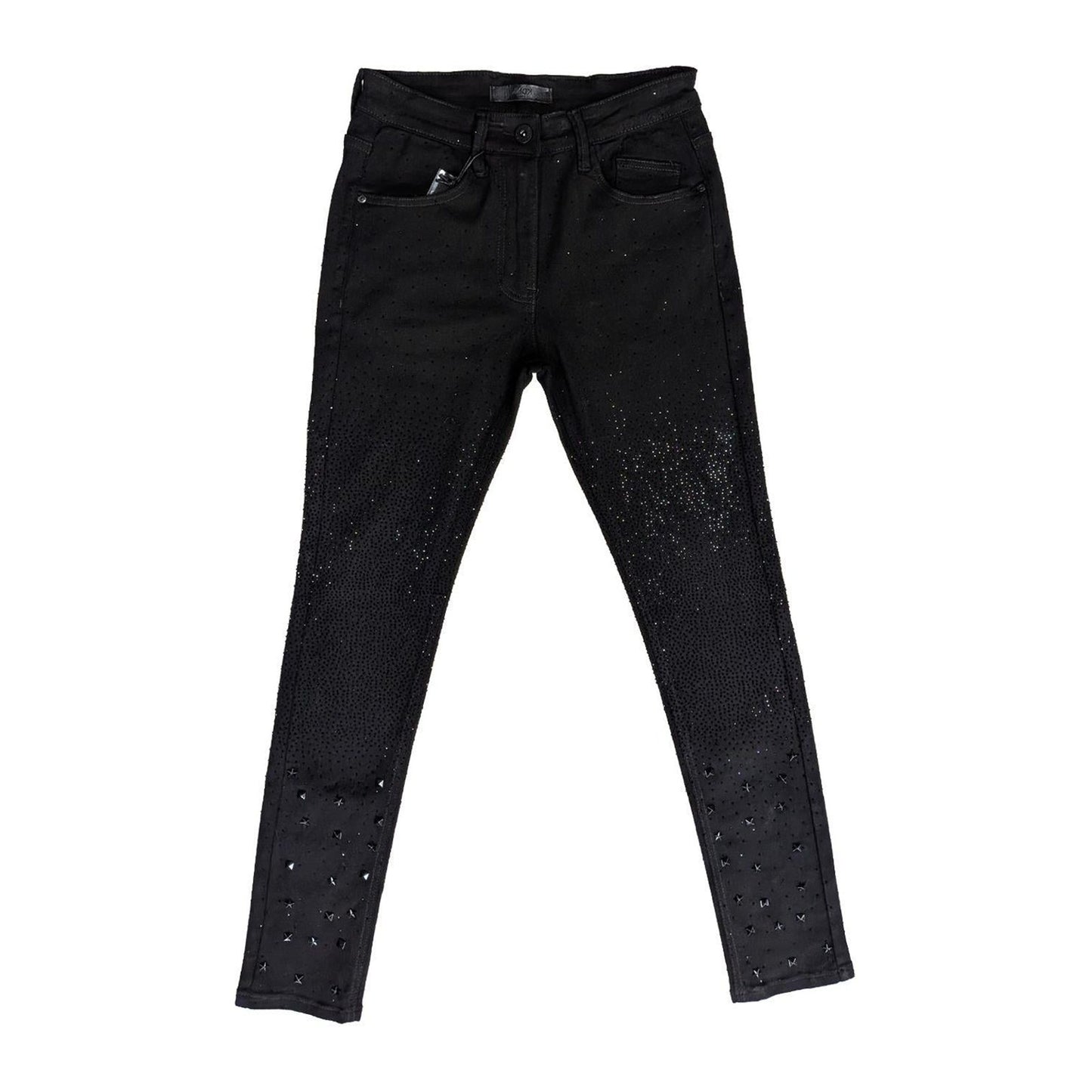 KDNK Gradient Rhinestone Skinny Jean — Black