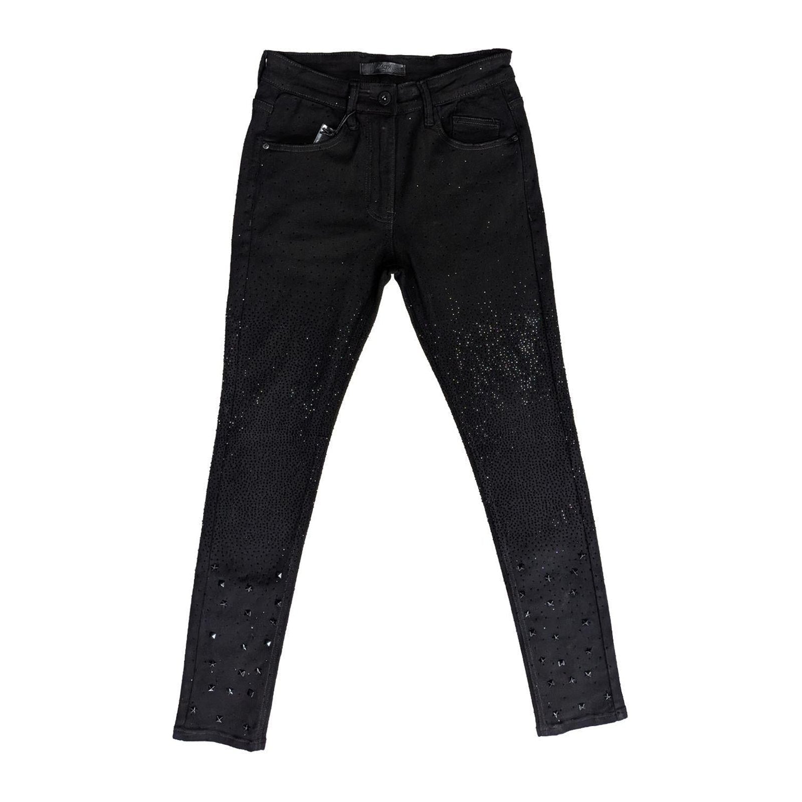 KDNK Gradient Rhinestone Skinny Jean — Black