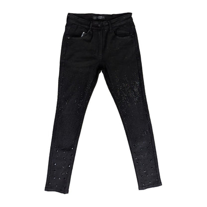 KDNK Gradient Rhinestone Skinny Jean — Black