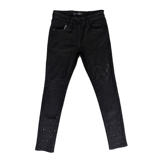 KDNK Gradient Rhinestone Skinny Jean — Black
